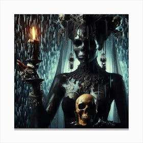 Gothic Woman In The Rain 2 Canvas Print