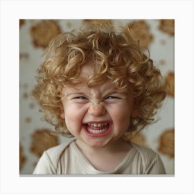 Little Boy With Curly Hair Canvas Print
