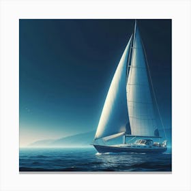 Sailing Boat In The Ocean Canvas Print