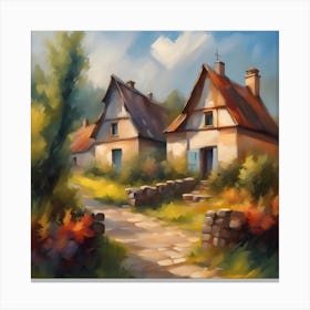 Cottages In The Countryside Canvas Print