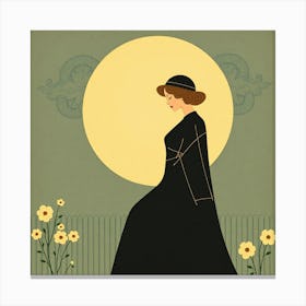 Lady In Black Canvas Print