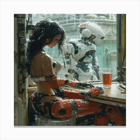 Robot Girl! Canvas Print