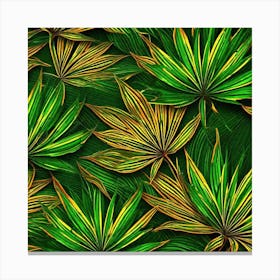 Tropical Leaves Seamless Pattern Canvas Print