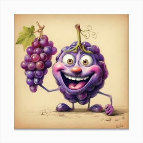 Cartoon Grapes 2 Canvas Print