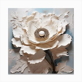 Large white poppy flower Canvas Print