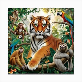 Tiger In The Jungle Canvas Print