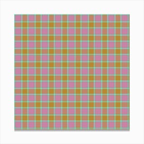 Pink Plaid Fabric 3 Canvas Print