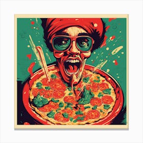 Eating Pizza Canvas Print