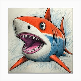 Shark Drawing 19 Canvas Print