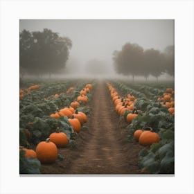 Foggy Pumpkin Patch 1 Canvas Print