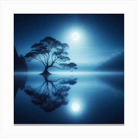 Lone Tree In Water Canvas Print