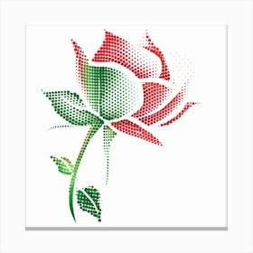 Polka Dot Rose Canvas Print