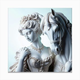 Lady And A Horse Canvas Print