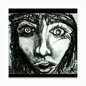 Face. By charcoal  Canvas Print