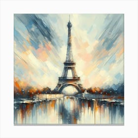 Creative Brush Painting Eiffel Tower Paris 2 Canvas Print