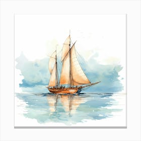 Large Sailing Boat In Tranquil Waters Canvas Print