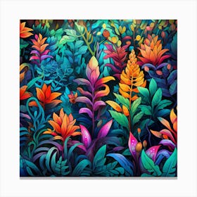 Colorful Tropical Jungle Canvas Print