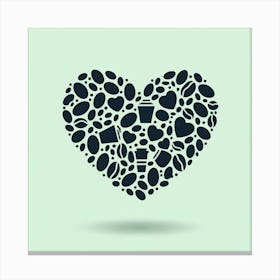 Coffee Heart Icon Canvas Print