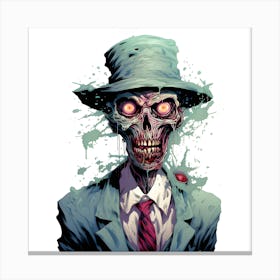 Zombie In A Suit 1 Canvas Print