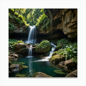 Waterfall In The Forest 61 Canvas Print