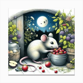 Mouse In The Garden Canvas Print