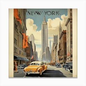 Vintage Travel Poster New York Art Print 3 Canvas Print