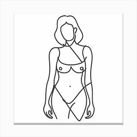 Line Drawing Of A Woman 3 Canvas Print