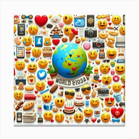 World Emoji Canvas Print