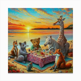 Picnic At The Beach Canvas Print