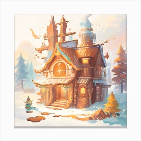 Winter House Canvas Print