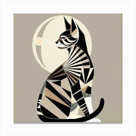 Cat In The Moonlight 11 Canvas Print