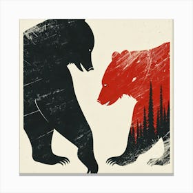 Bears In The Woods Canvas Print