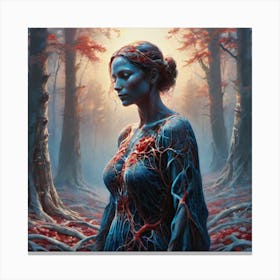 Woman In The Woods 42 Canvas Print