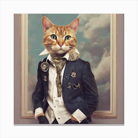 Fashion Cat Art Print 9 Canvas Print