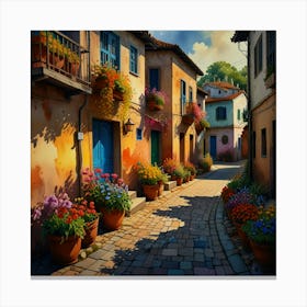 Alley Of Flowers Canvas Print