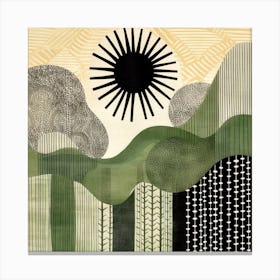 'Sunrise' Yayoi Kusama Inspired Abstract Art Canvas Print