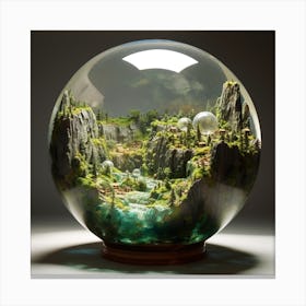 Miniature Landscape In A Glass Ball Canvas Print