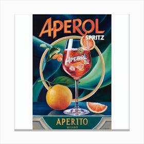 Aperol Spritz Aperitivo Milano Italy Kitchen Dining Room (1) 1 Canvas Print