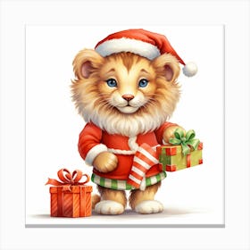 Christmas Lion Canvas Print