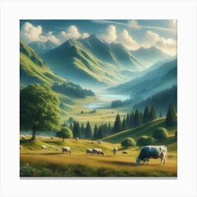 Landscape With Cows Toile