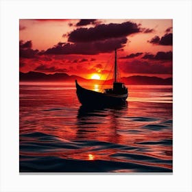 Sunset Boat 7 Canvas Print