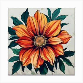 Orange Dahlia Canvas Print