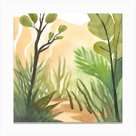 Watercolor Of A Jungle Canvas Print