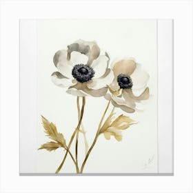 Illustration of delicate flowers on a white background 1 Canvas Print