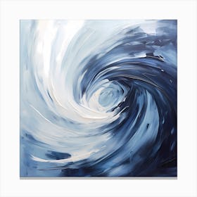 Ephemeral Elegance: Navy Blue Watercolour Whispers Canvas Print