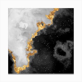 100 Nebulas in Space with Stars Abstract in Black and Gold n.055 Canvas Print