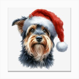 Yorkshire Terrier Christmas Hat 2 Toile