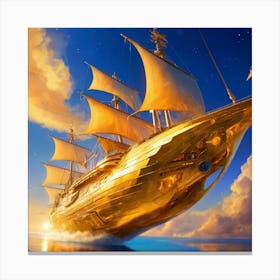 Default A Luminous Solar Sailer Its Hull Gleaming With Golden 2 (1) Canvas Print