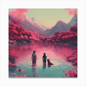 Pink Lake Canvas Print