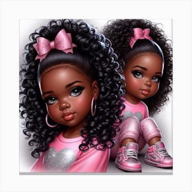 Two Little Black Girls 1 Canvas Print